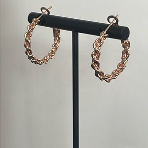 Rose Gold “Chain” Hoop Earrings